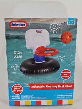 Little Tikes Inflatable Floating Basketball Hoop - Red, White, Black